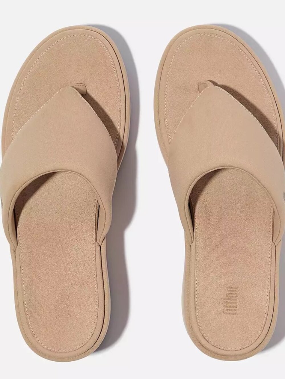 NIB FitFlop PLATFFORMS Wedge Toe-Post Sandals Classic Beige Size 8.5